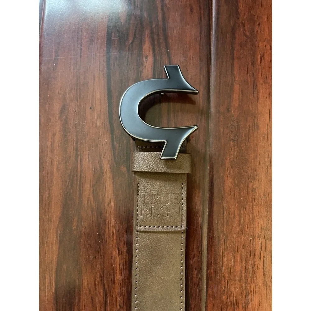 True Religion Belts Brown Horseshoe & Black Gamma Buckles Men's Size 38 Lot Of 2